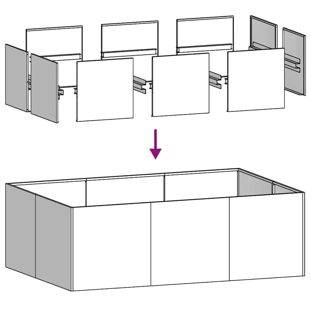 Black Steel Planter Box 120x80x40 cm