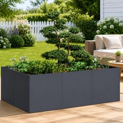 Durable Raised Garden Planter Box Anthracite 120x80x40 cm