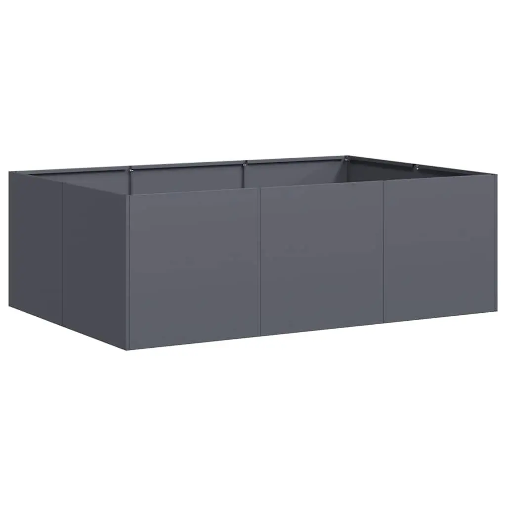 Raised Garden Planter Box Cold-Rolled Steel 120x80x40 cm Anthracite Outdoor Flower Bed