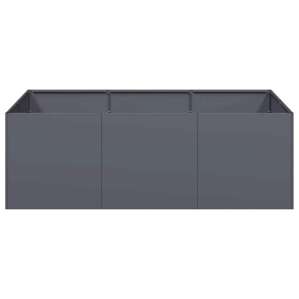 Raised Garden Planter Box Cold-Rolled Steel 120x80x40 cm Anthracite Outdoor Flower Bed