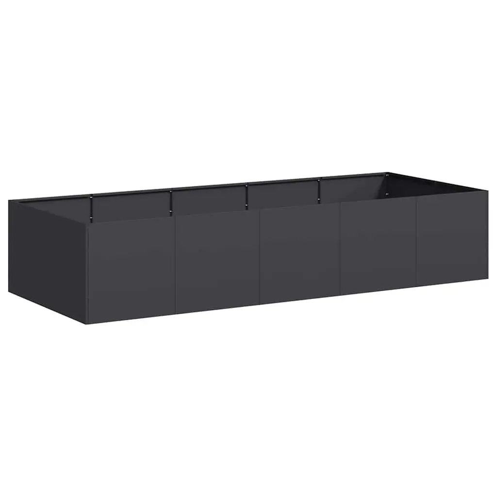 Black Steel Planter 200x80x40 cm for Gardens