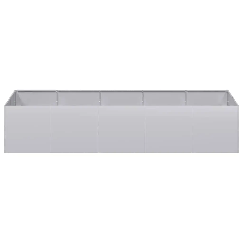 Raised Garden Planter Box Galvanised Steel 200x80x40cm Silver