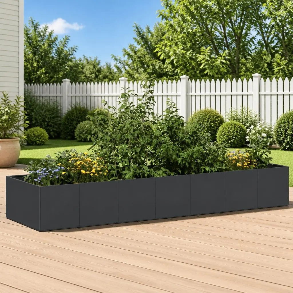 Steel Raised Planter Box 280x80x40cm for Garden