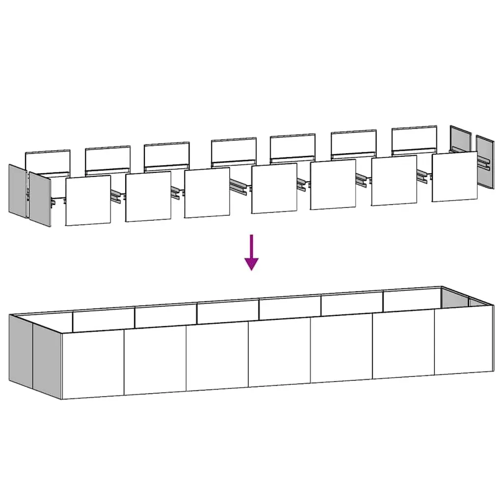 Steel Raised Planter Box 280x80x40cm for Garden