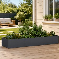 Durable Steel Raised Planter Box in Anthracite 280x80x40cm