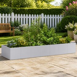 Large Outdoor Flower Box Made of Galvanised Steel 280x80x40cm