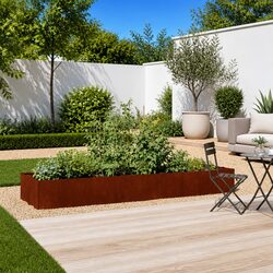 Durable Weathering Steel Raised Garden Bed 280x80x40cm