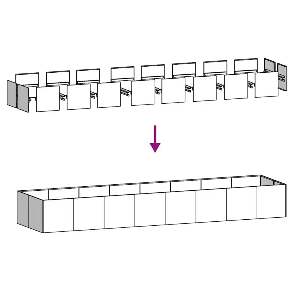 Galvanised Steel Raised Garden Bed 360x80x40cm
