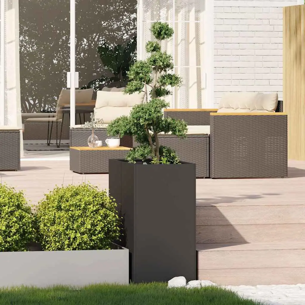 Steel Planter Box 40x80x80 cm Black Raised Bed