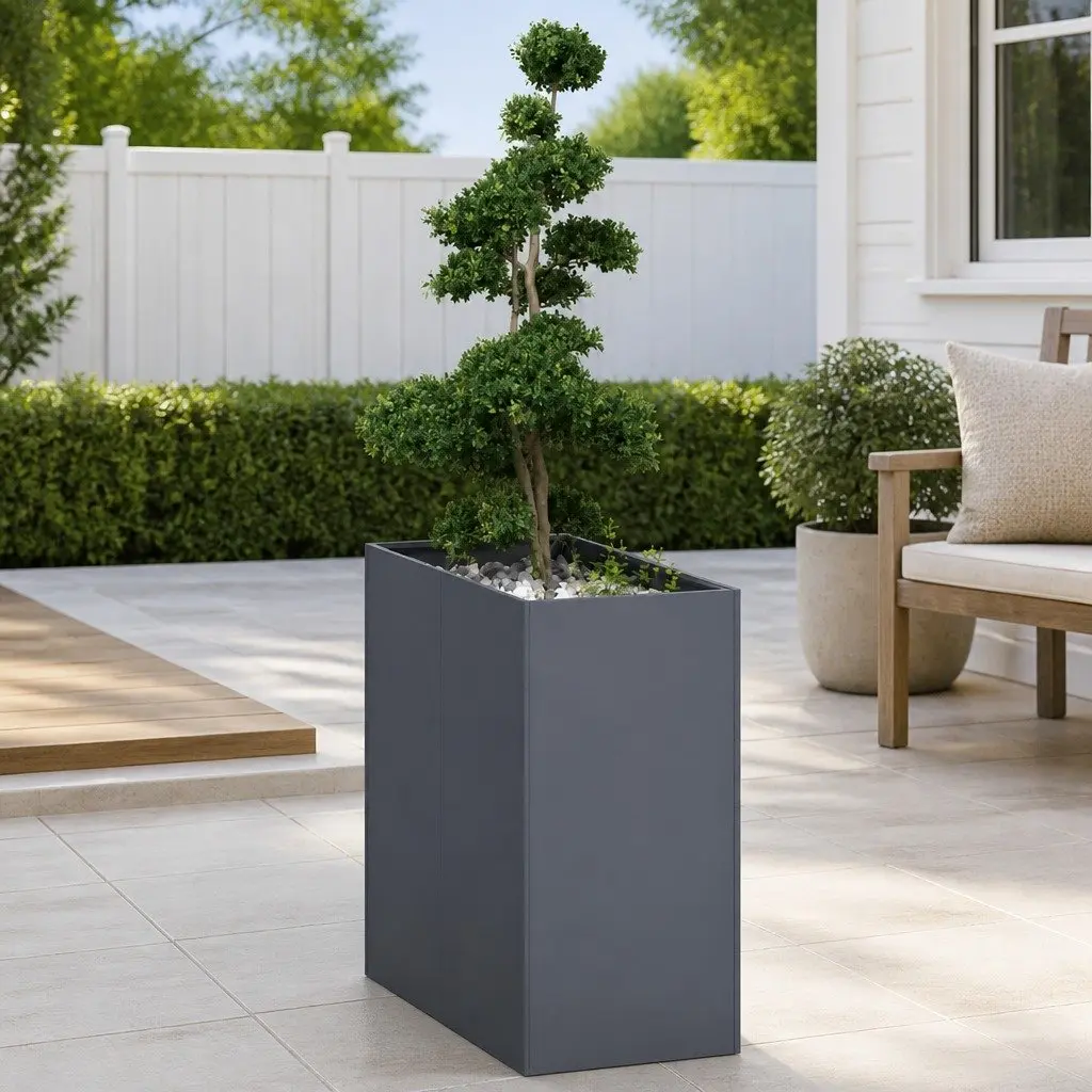 Raised Garden Planter Box Steel 40x80x80cm Anthracite