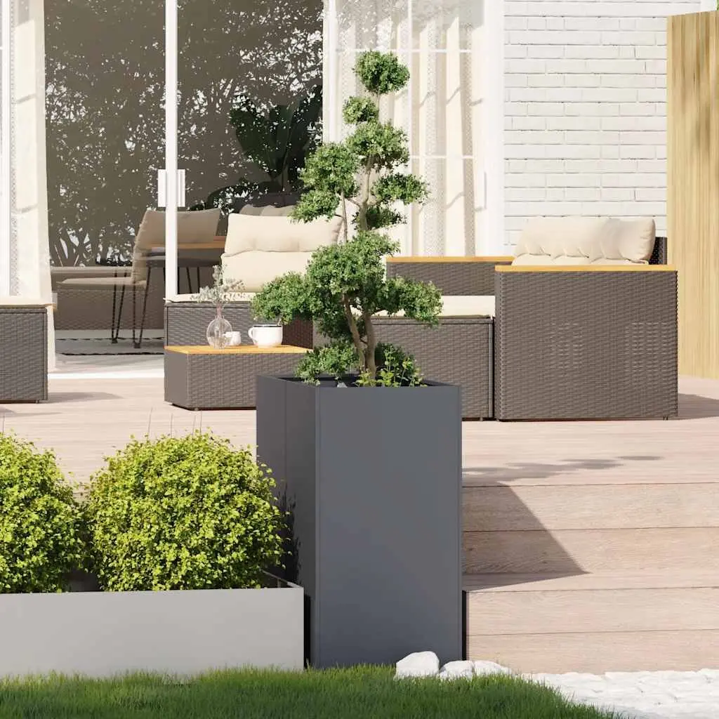 Raised Garden Planter Box Steel 40x80x80cm Anthracite