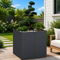 Premium Anthracite Steel Planter Box 80x80x80 cm