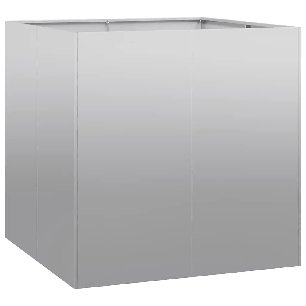 Galvanised Steel Planter 80x80x80 cm Silver