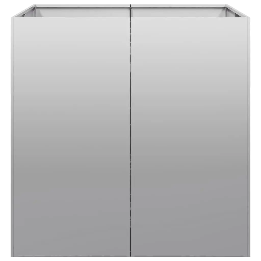 Galvanised Steel Planter 80x80x80 cm Silver