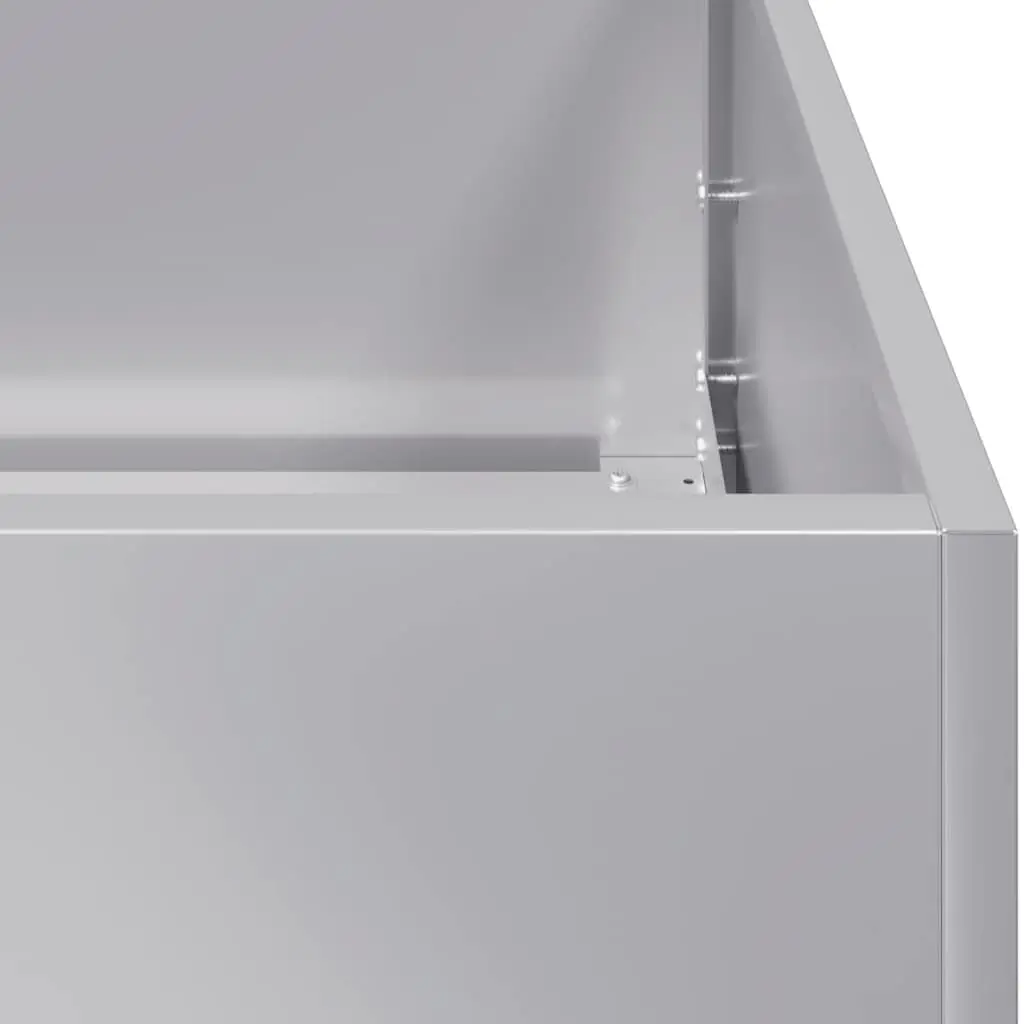 Galvanised Steel Planter 80x80x80 cm Silver