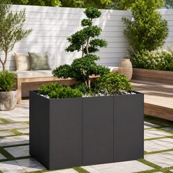 Heavy-Duty Steel Planter Box 120x80x80cm Black