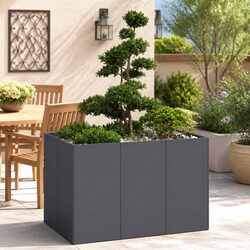Premium Anthracite Steel Planter 120x80x80 cm for Gardens