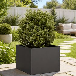 Durable Black Steel Planter Box 40x40x30cm for Gardens