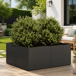 Durable Steel Planter Box 80x80x30cm for Outdoor Use