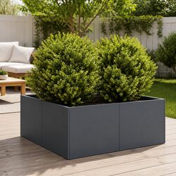 Anthracite Steel Raised Bed Planter 80x80x30cm