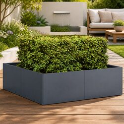 Anthracite Steel Raised Garden Bed 100x100x30 cm