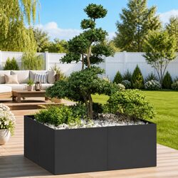 Black Steel Raised Garden Bed for Flowers and Vegetables