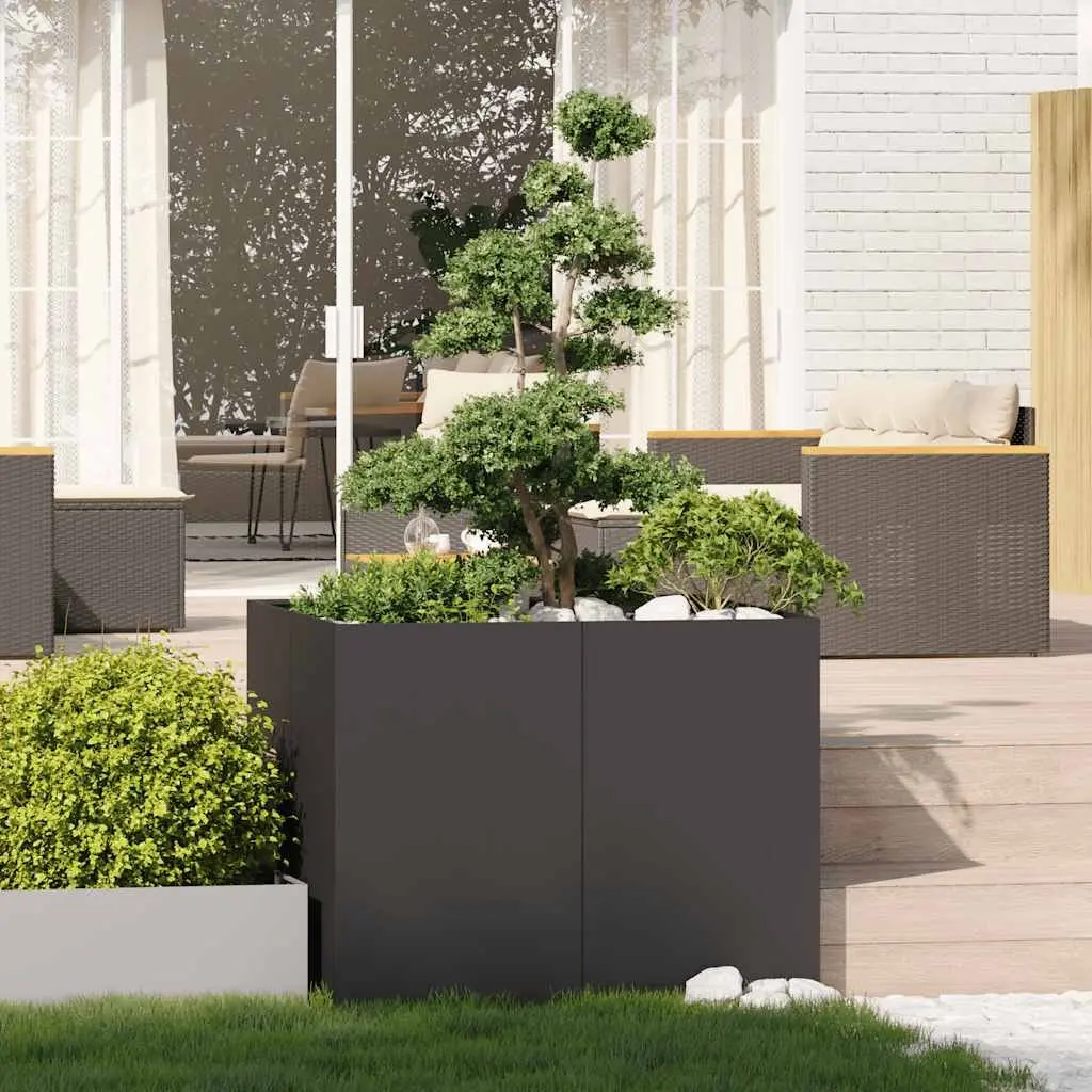 Steel Planter Box Cold-rolled Steel 100x100x80 cm Black