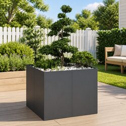 Premium Anthracite Steel Raised Planter Box for Your Garden