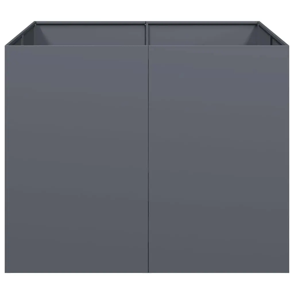 Steel Raised Planter Box Cold-rolled Steel 100L x 100W x 80H cm Anthracite