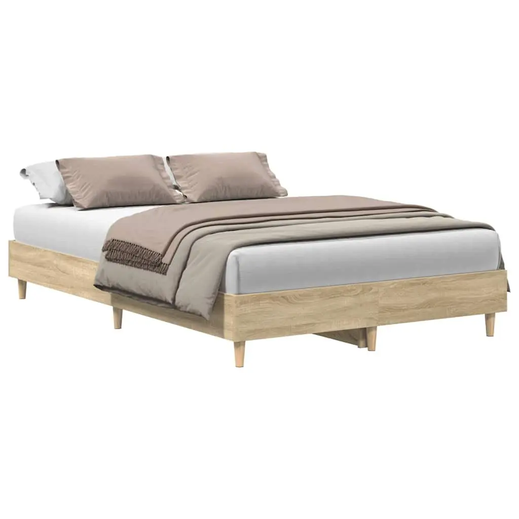 Bed Frame No Mattress 135x190 cm Double Size Bedroom Furniture Engineered Wood