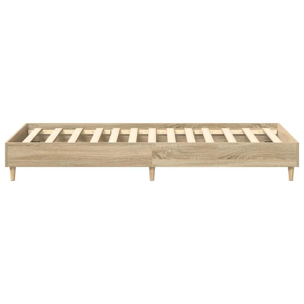Sonoma Oak Bed Frame 90x190 cm with Slatted Base