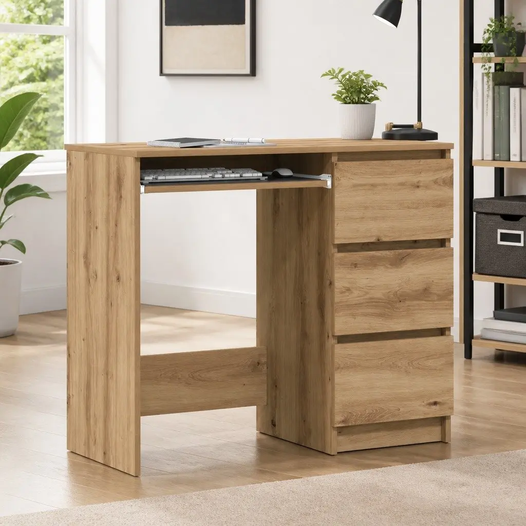 Office Desk Engineered Wood 90x45x76cm Brown