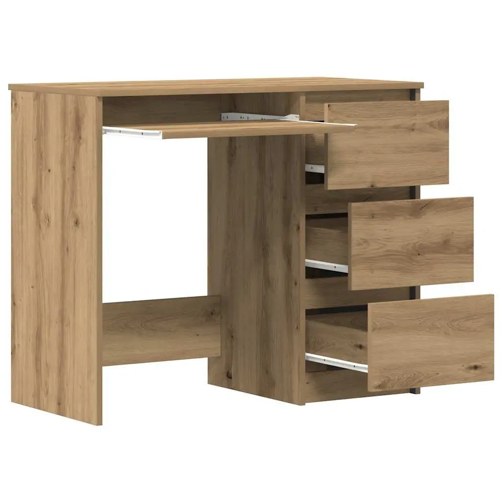 Office Desk Engineered Wood 90x45x76cm Brown