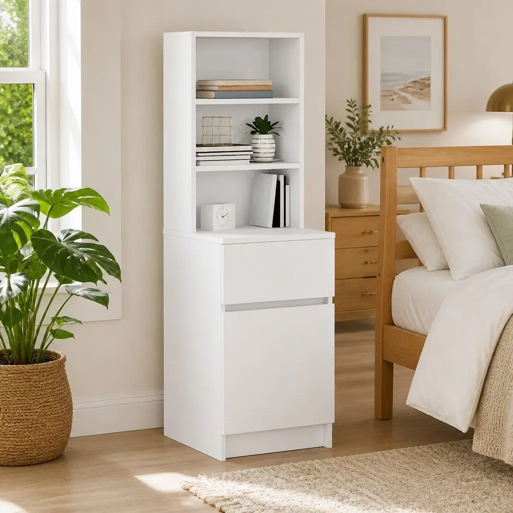Engineered Wood Bedside Cabinet with Ample Storage