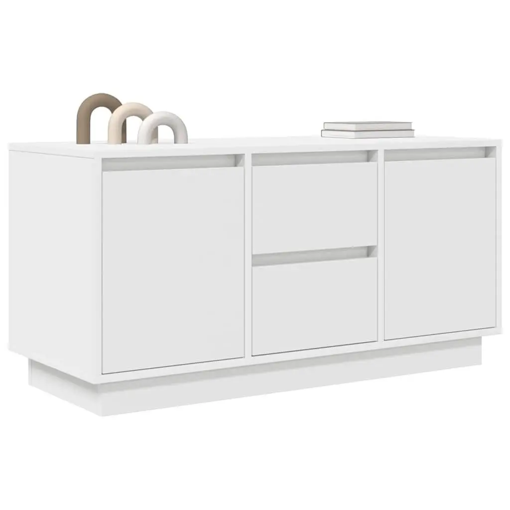 TV Cabinet Engineered Wood 100 x 41 x 50 cm White with RGB LED Lights