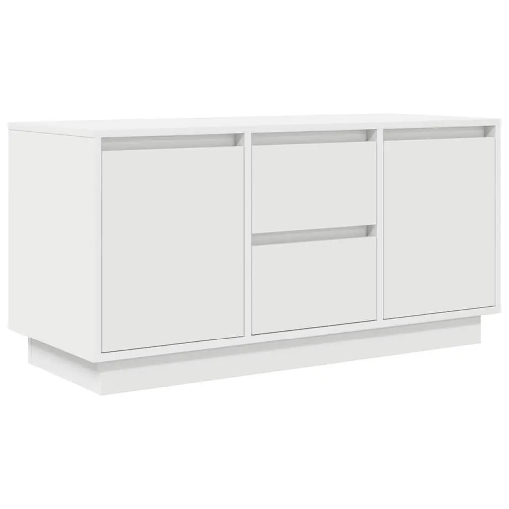 TV Cabinet Engineered Wood 100 x 41 x 50 cm White with RGB LED Lights