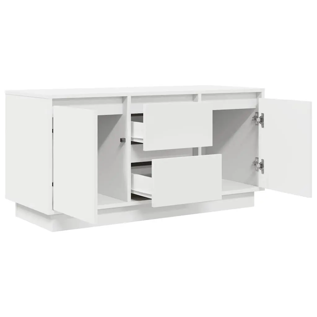 TV Cabinet Engineered Wood 100 x 41 x 50 cm White with RGB LED Lights