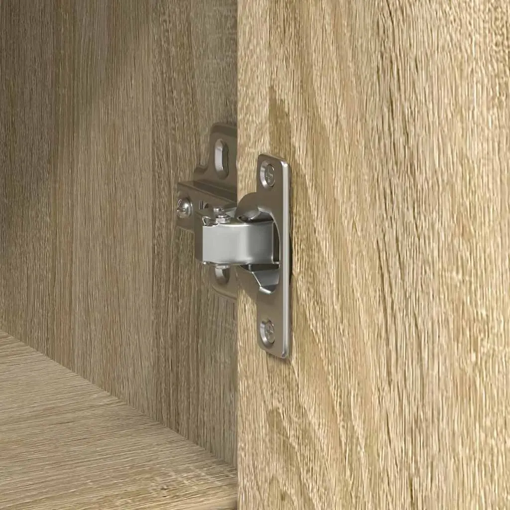 Brown Engineered Wood Sideboard Cabinet with Drawer