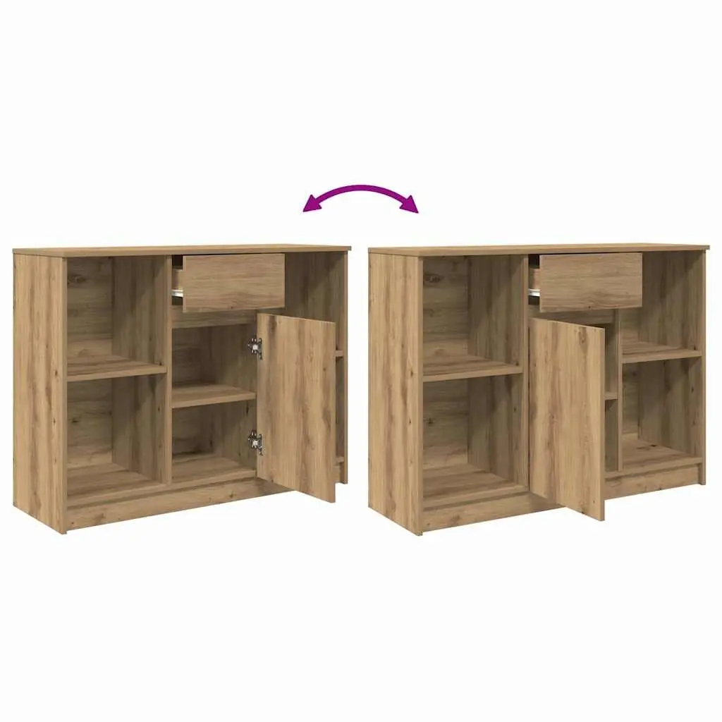 Brown Engineered Wood Sideboard Storage Cabinet 101x35x76 cm