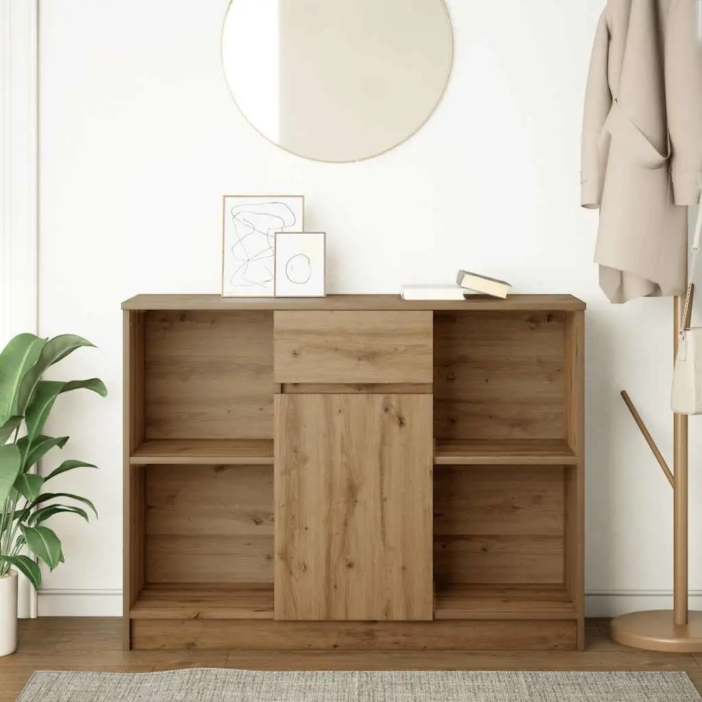 Brown Engineered Wood Sideboard Storage Cabinet 101x35x76 cm