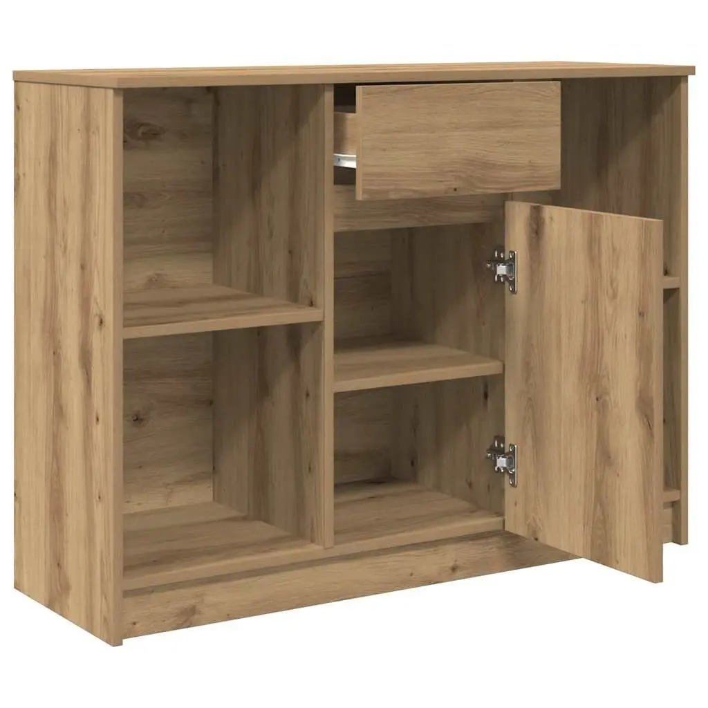 Brown Engineered Wood Sideboard Storage Cabinet 101x35x76 cm