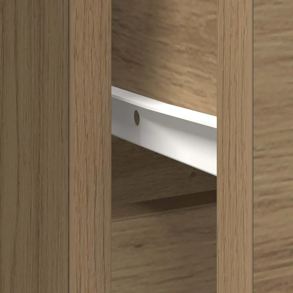 Brown Engineered Wood Sideboard Storage Cabinet 101x35x76 cm
