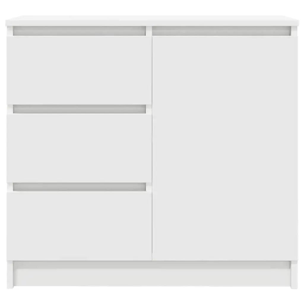 White Engineered Wood Sideboard Storage Cabinet