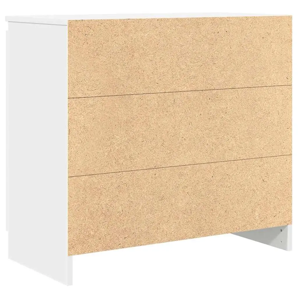 White Engineered Wood Sideboard Storage Cabinet