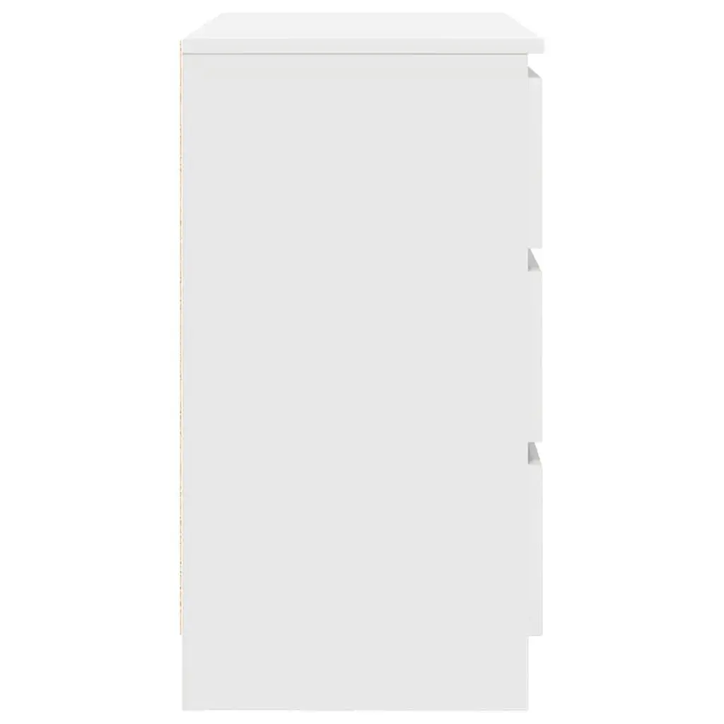 White Engineered Wood Sideboard Storage Cabinet