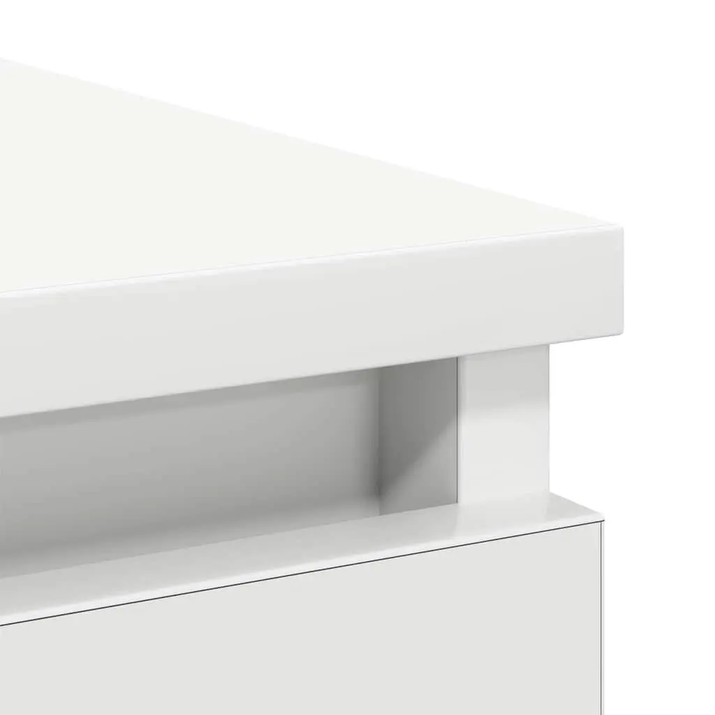 White Engineered Wood Sideboard Storage Cabinet