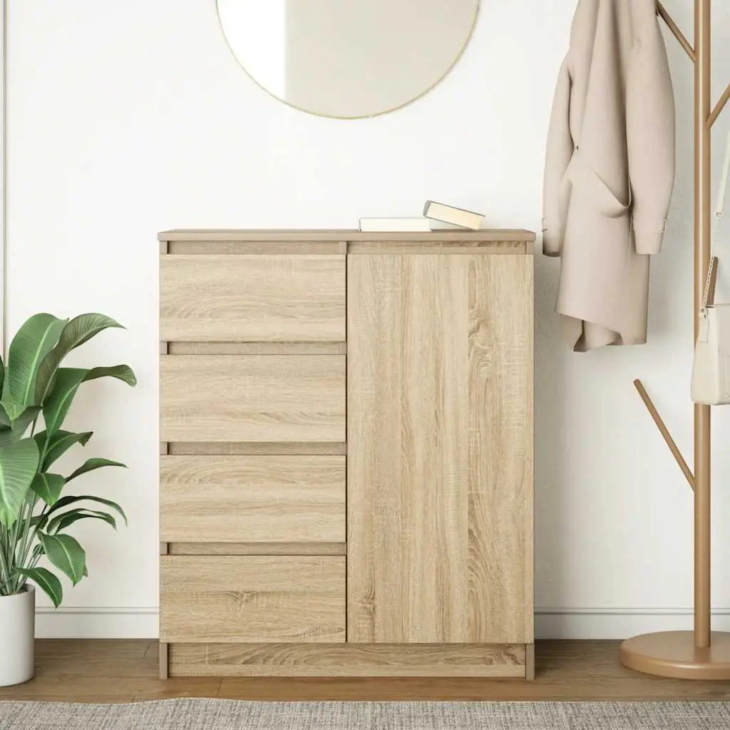 Brown Sideboard Storage Cabinet with Drawers