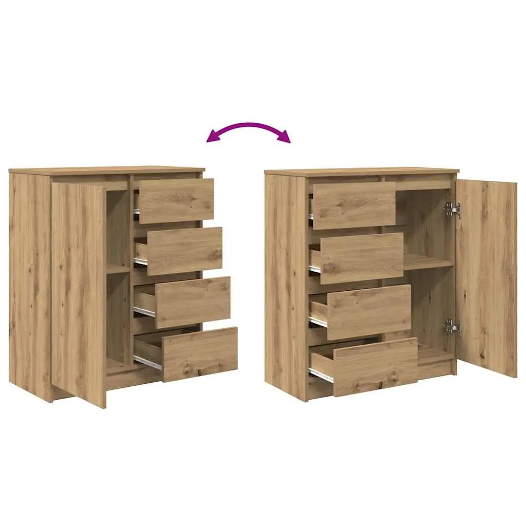 Brown Storage Sideboard with Drawers and Door