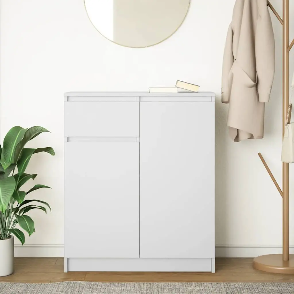 White Sideboard Storage Cabinet with Drawers