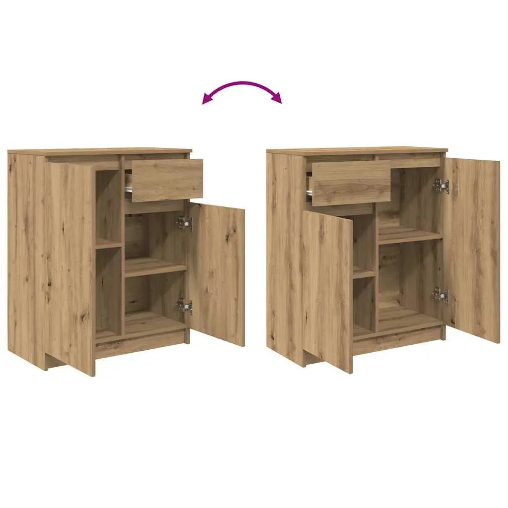 Brown Engineered Wood Sideboard with Storage